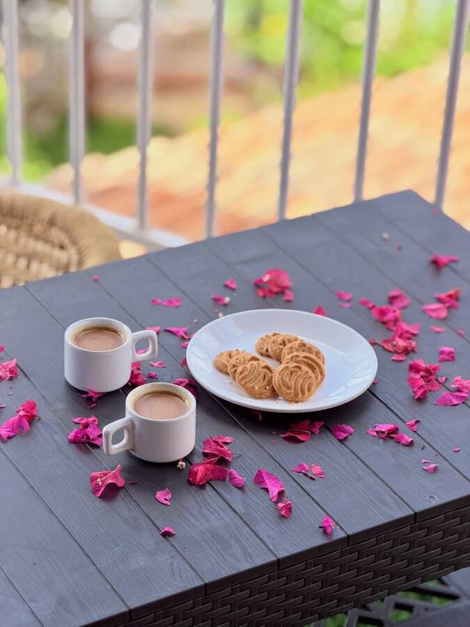 Evening tea on the balcony